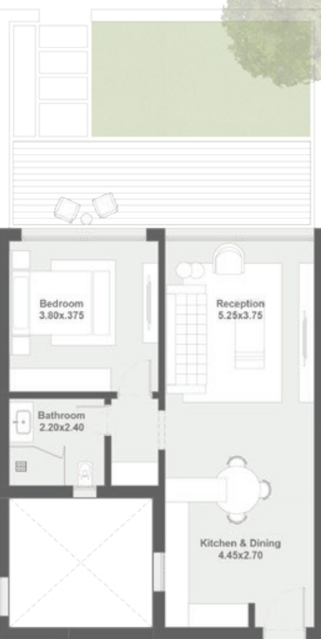 1-bedroom chalet exterior in Seashell Ras El Hekma