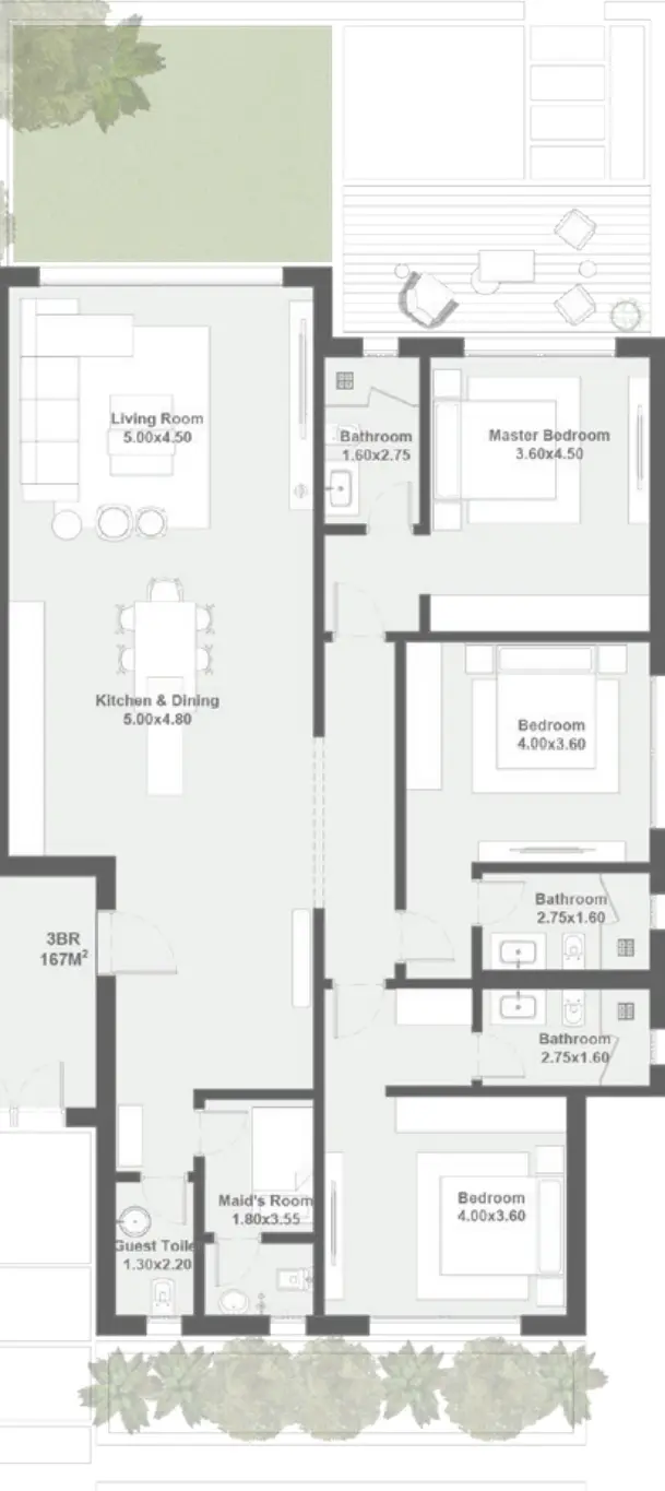 167 SQM Ground Floor Seashell Ras El Hekma Layout .png